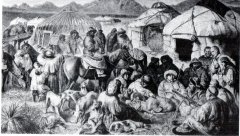 Казахский аул в степи. XIX в. 