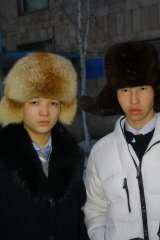 Казах - в лисьей шапке