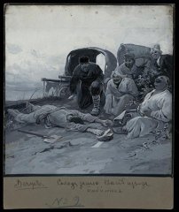 Пахом и башкирцы. Иллюстрация к рассказу Толстого Л.Н. "Много ли человеку земли нужно".