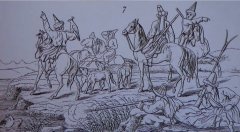 Башкирская охота с ловчими птицами . Художник А. А. Плюшар, 1838 г.