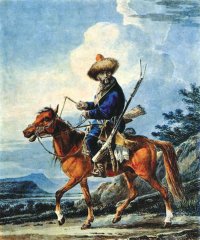 Башкир на рыжей лошади. А. О. Орловский. Бумага,акварель. Первая четверть XIX в.