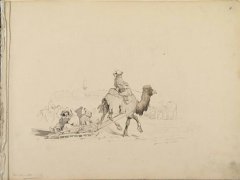 П. П. Иков. Лист №7. Башкир на верблюде запряженном в сани, 1846 - 1857 годы. Коллекция И. С. Зильберштейна.
